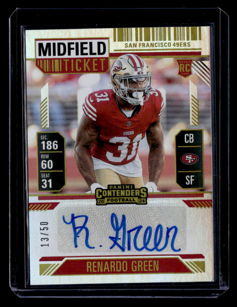 2024 Panini Contenders #208 Renardo Green Midfield Ticket Auto /50
