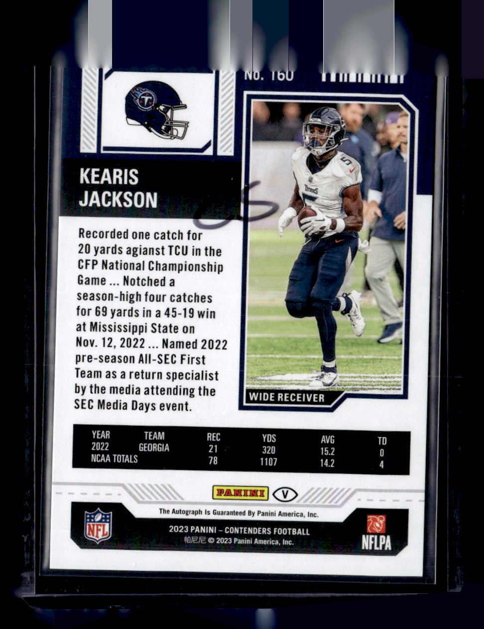 2023 Panini Contenders #160 Kearis Jackson Cracked Ice Auto /23