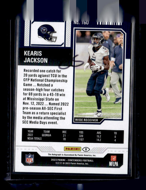 2023 Panini Contenders #160 Kearis Jackson Cracked Ice Auto /23