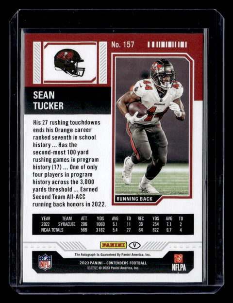 2023 Panini Contenders #157b Sean Tucker Playoff Ticket #/149