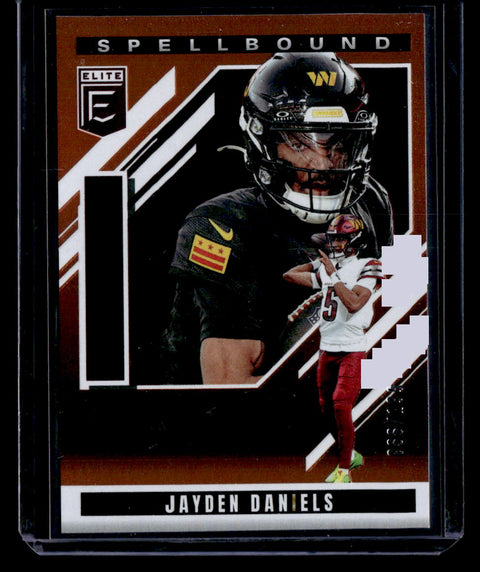 2025 Donruss Elite #11 Jayden Daniels Spellbound Orange Prizm /199