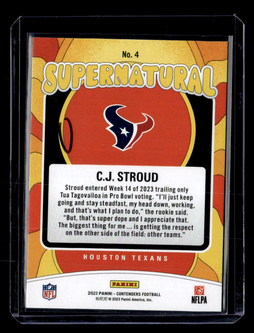 2023 Panini Contenders #4 C.J. Stroud Supernatural