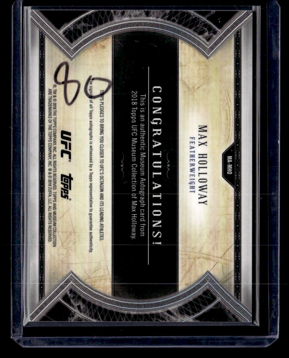 2018 Topps Museum Collection #MA-MH0 Max Halloway Auto /99