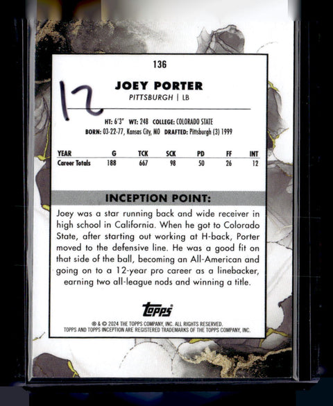 2024 Topps Inception Joey Porter /10