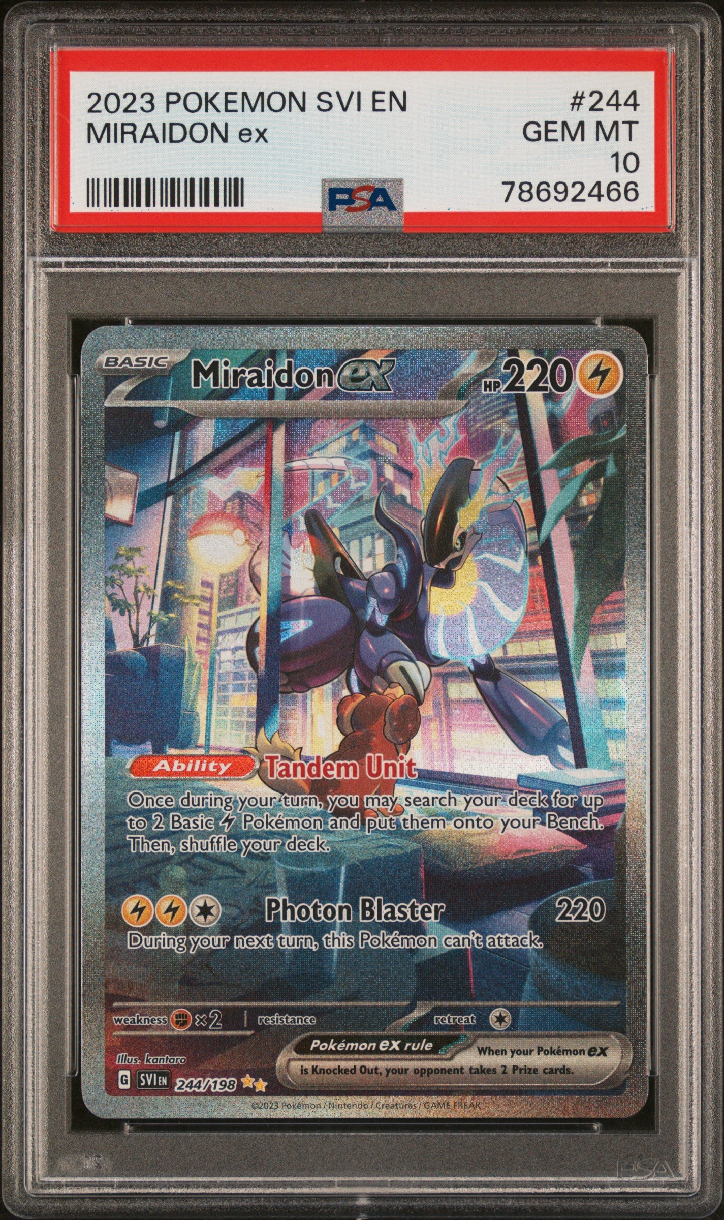 2023 Pokemon Svi En-Scarlet & Violet #244 Miraidon Ex SIR PSA 10