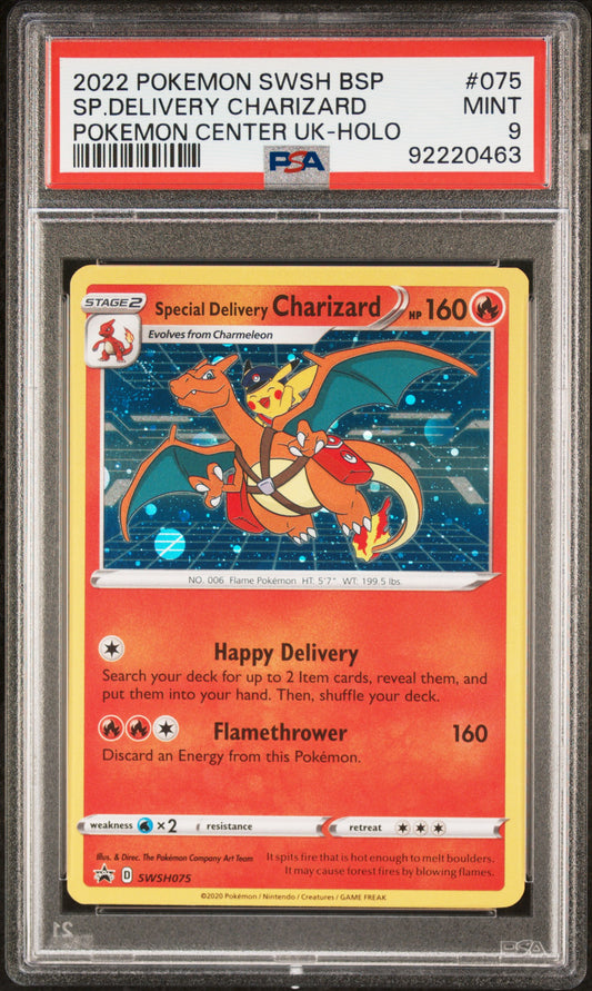 2022 Pokemon Swsh Black Star Promo #075 Sp.Delivery Charizard PSA 9