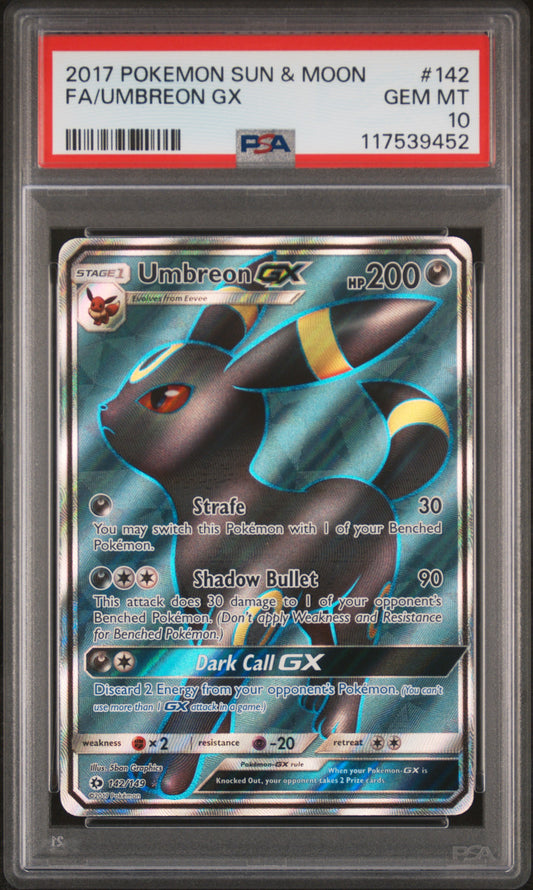 2017 Pokemon Sun & Moon #142 Fa/Umbreon Gx PSA 10