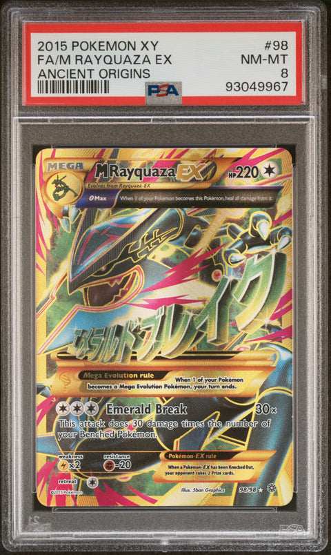 2015 Pokemon Xy Ancient Origins Fa/M Rayquaza Ex #98 PSA 8