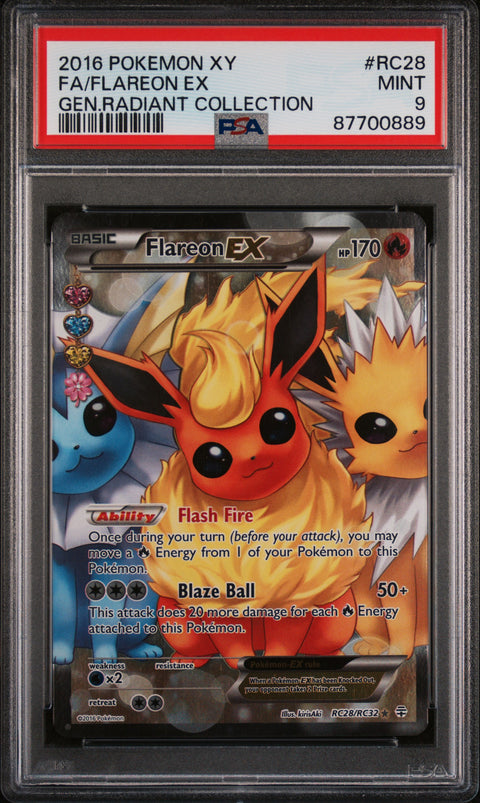 2016 Pokemon Xy Generations Radiant Collection Fa/Flareon Ex #RC28 PSA 9