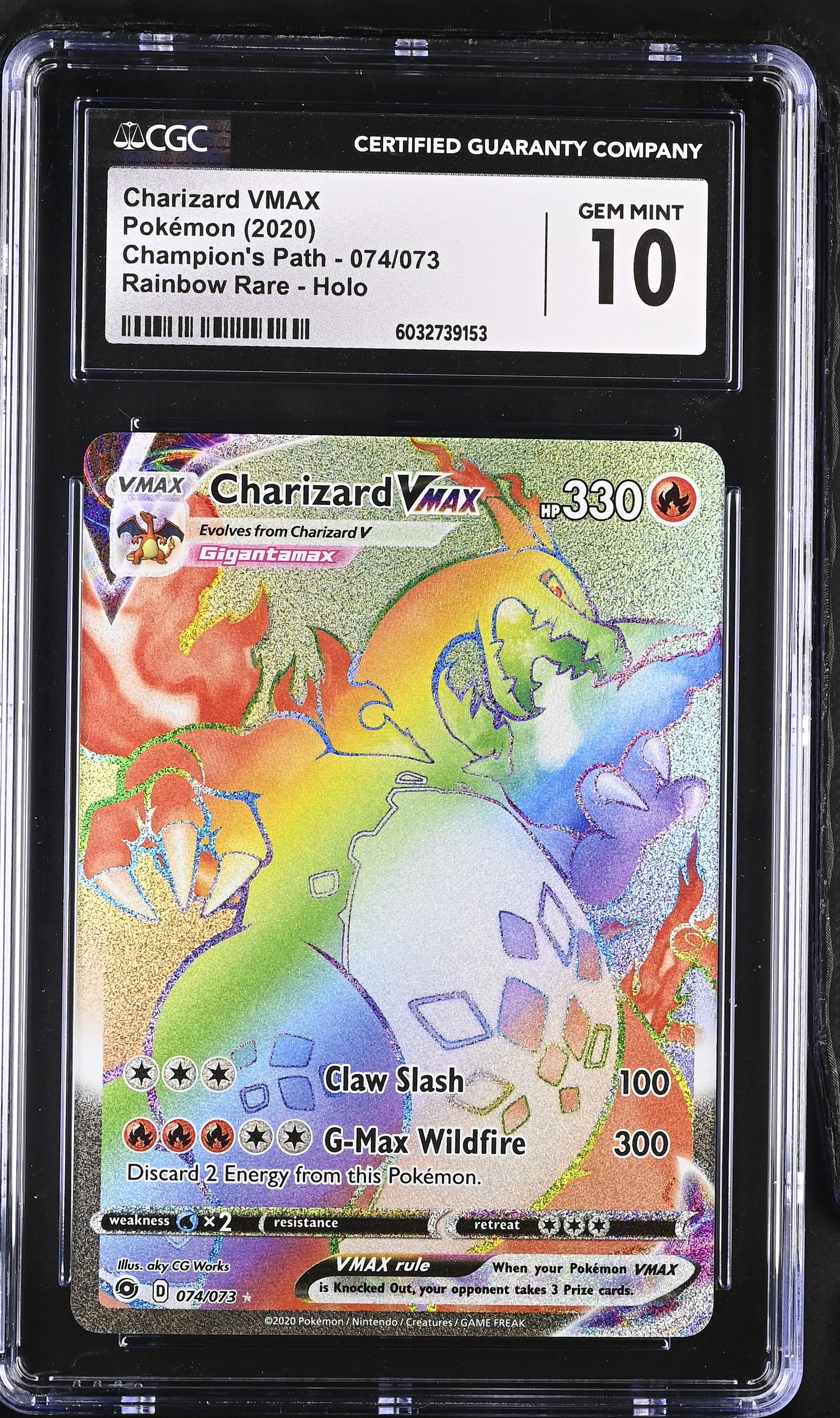 2020 Pokemon Champion's Path #074/073 Charizard VMAX CGC 10