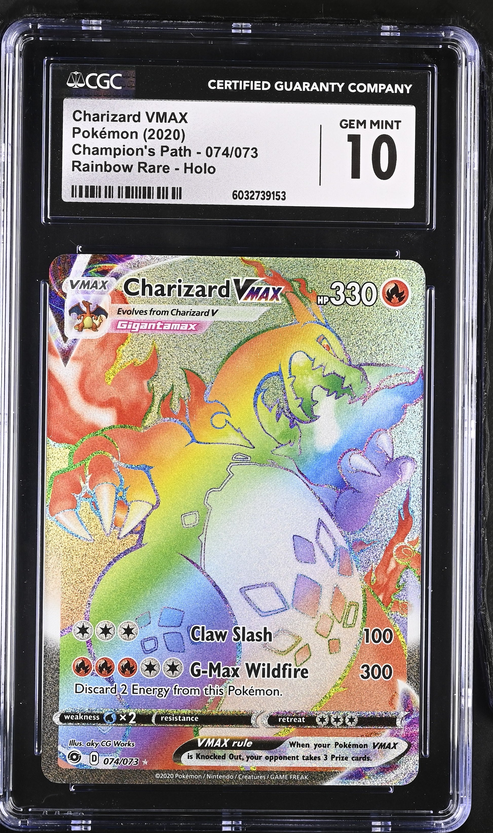 2020 Pokemon Champion's Path #074/073 Charizard VMAX CGC 10