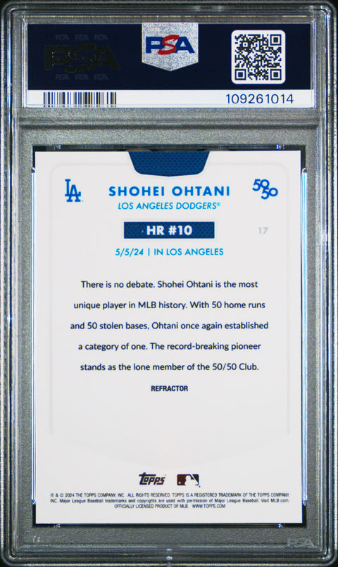 2024 Topps 50/50 #17 Shohei Ohtani Chrome-Refractor PSA 9