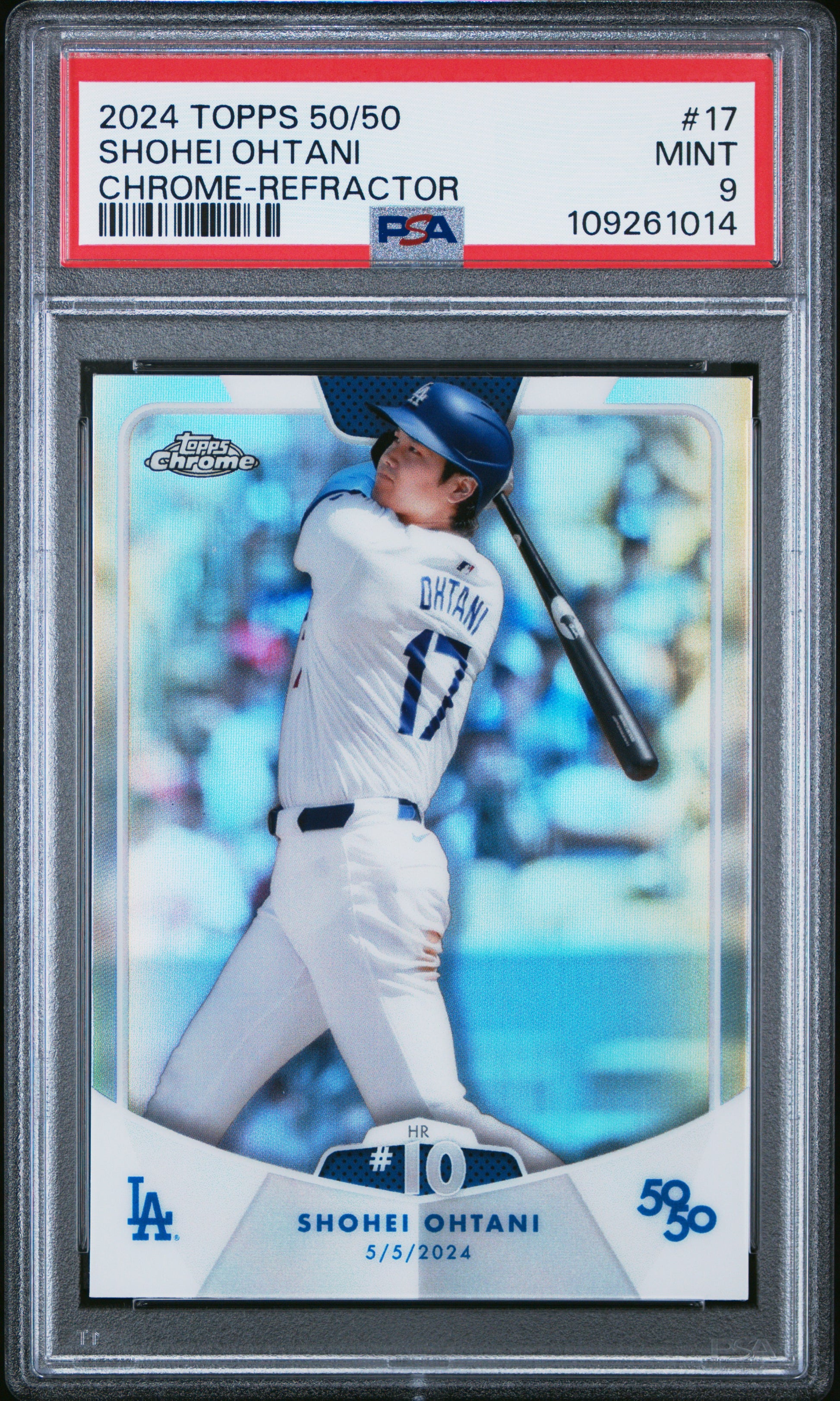 2024 Topps 50/50 #17 Shohei Ohtani Chrome-Refractor PSA 9