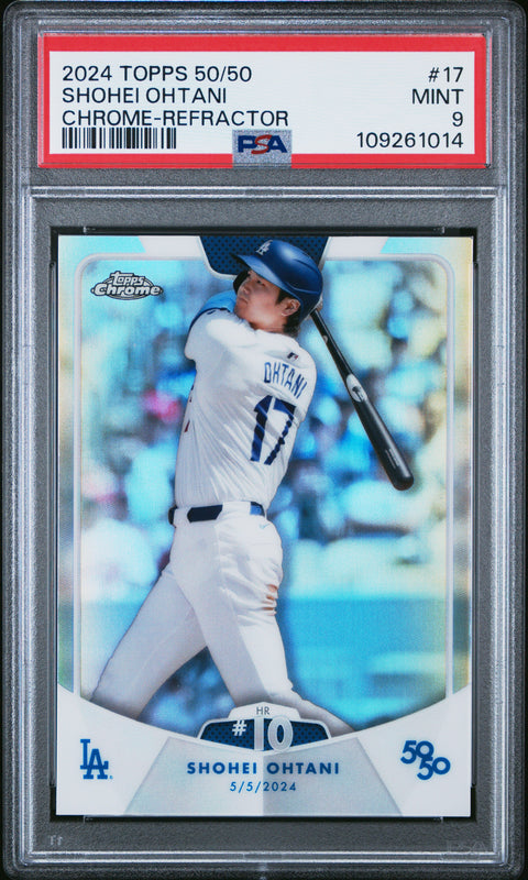 2024 Topps 50/50 #17 Shohei Ohtani Chrome-Refractor PSA 9