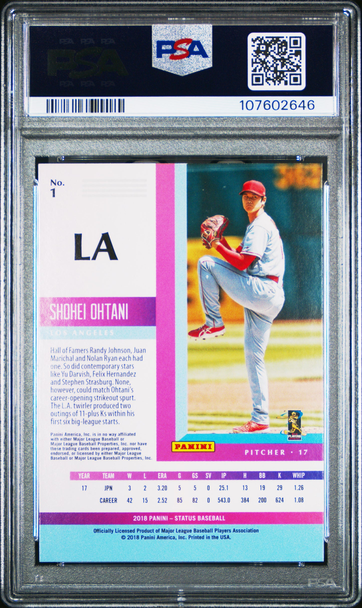 2018 Panini Chronicles Status #1 Shohei Ohtani Status PSA 9 107602646