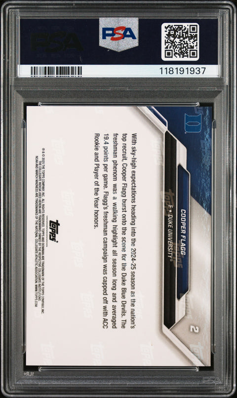 2025 Bowman U Now March Madness #2 Cooper Flagg PSA 9