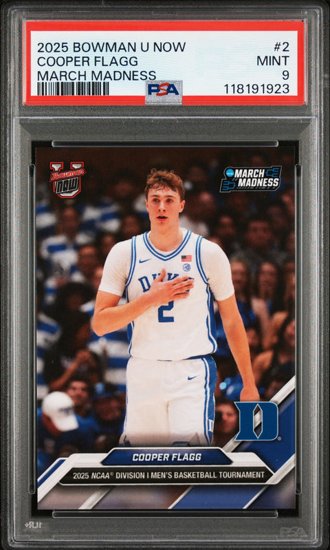 2025 Bowman U Now March Madness #2 Cooper Flagg PSA 9