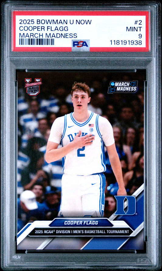 2025 Bowman U Now March Madness #2 Cooper Flagg PSA 9