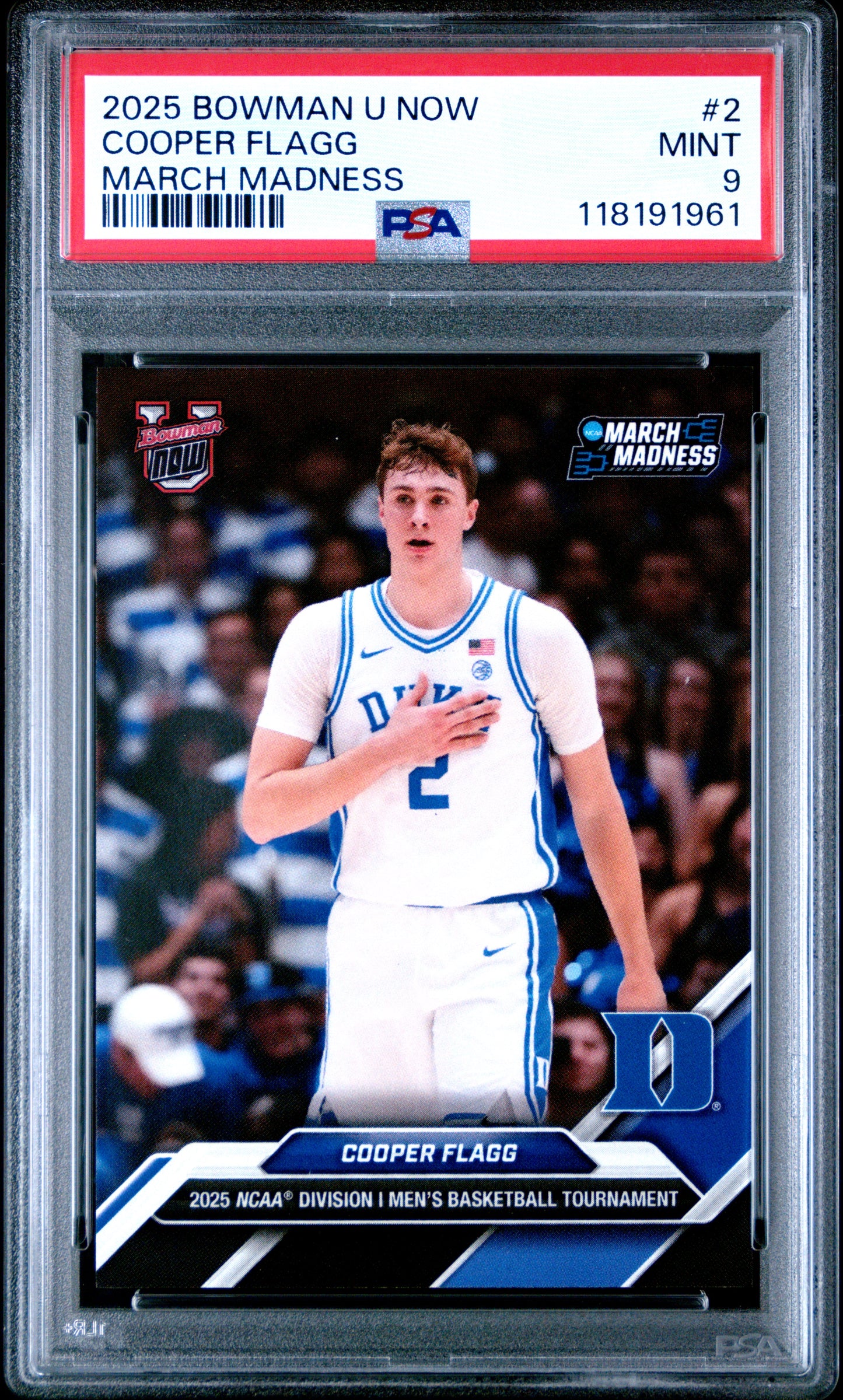 2025 Bowman U Now March Madness #2 Cooper Flagg PSA 9