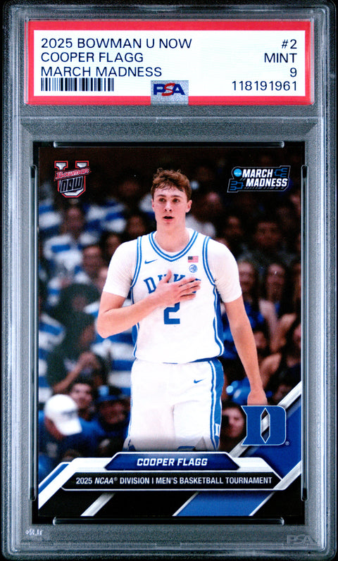 2025 Bowman U Now March Madness #2 Cooper Flagg PSA 9