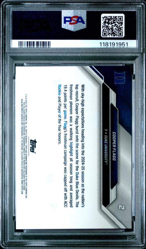 2025 Bowman U Now March Madness #2 Cooper Flagg PSA 9