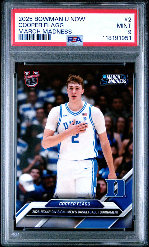 2025 Bowman U Now March Madness #2 Cooper Flagg PSA 9