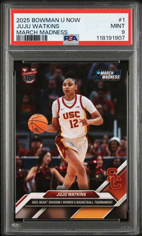 2025 Bowman U Now March Madness #1 Juju Watkins PSA 9