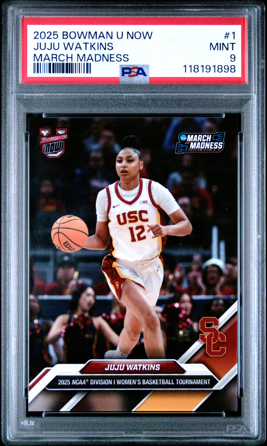 2025 Bowman U Now March Madness #1 Juju Watkins PSA 9