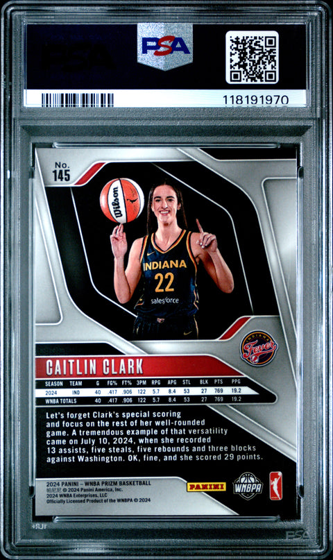 2024 Panini Prizm Wnba #145 Caitlin Clark PSA 7