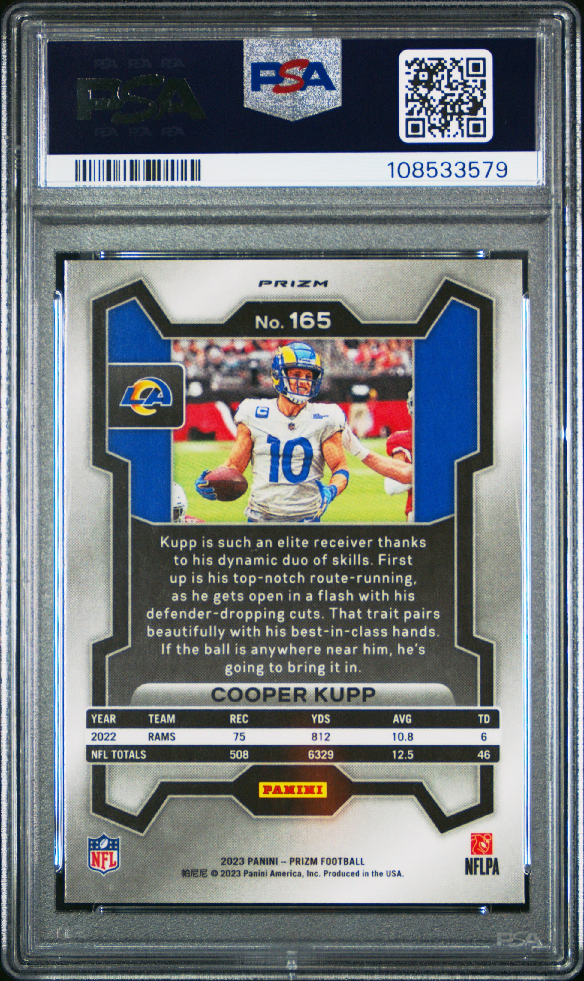 2023 Panini Prizm #165 Cooper Kupp Black & White Checker PSA 10