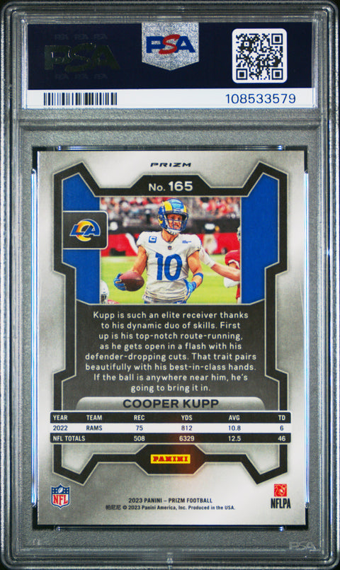 2023 Panini Prizm #165 Cooper Kupp Black & White Checker PSA 10