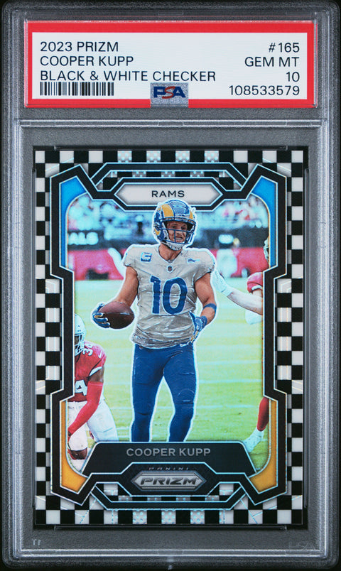 2023 Panini Prizm #165 Cooper Kupp Black & White Checker PSA 10