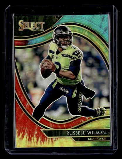 2020 Panini Select #304 Russell Wilson Tie-Dye Prizm #/25