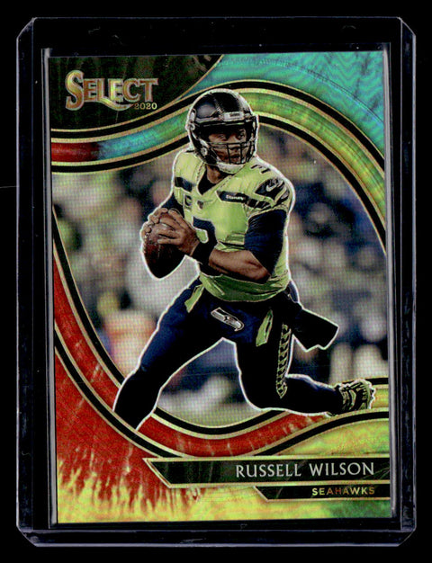 2020 Panini Select #304 Russell Wilson Tie-Dye Prizm #/25