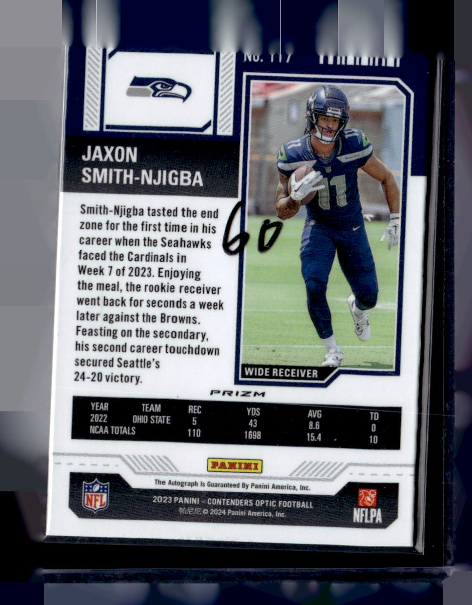 2923 Contenders Optic #117 Jaxon Smith-Njigba Rookie Ticket Auto
