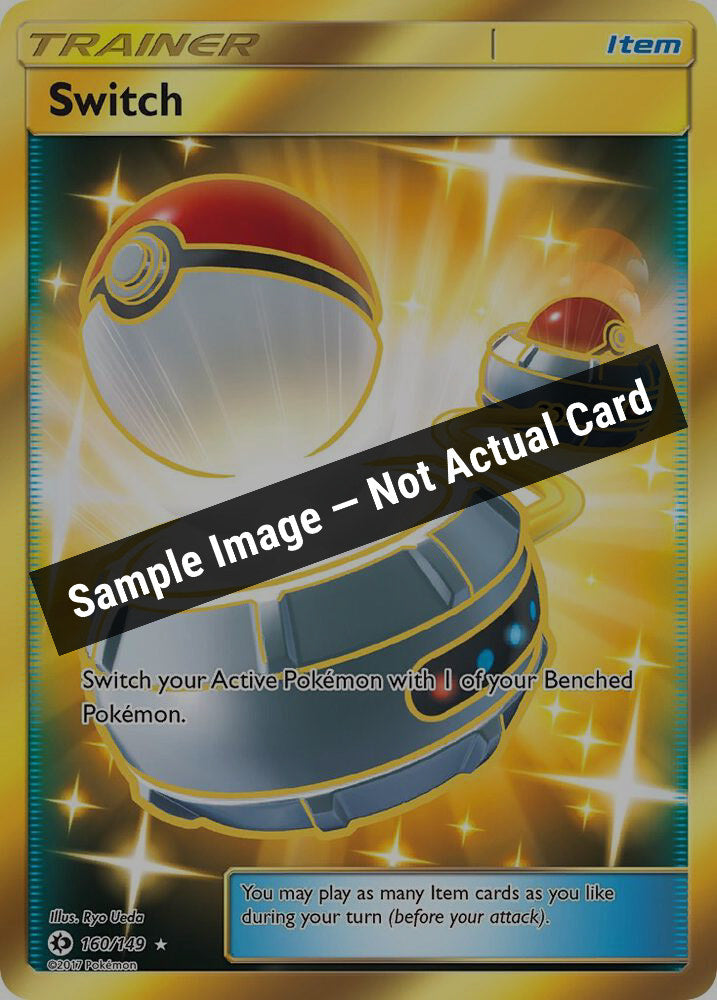 Pokemon,SM Base Set,Switch (Secret) - 160/149,Holofoil,Near Mint — Sample Image, Not Actual Card