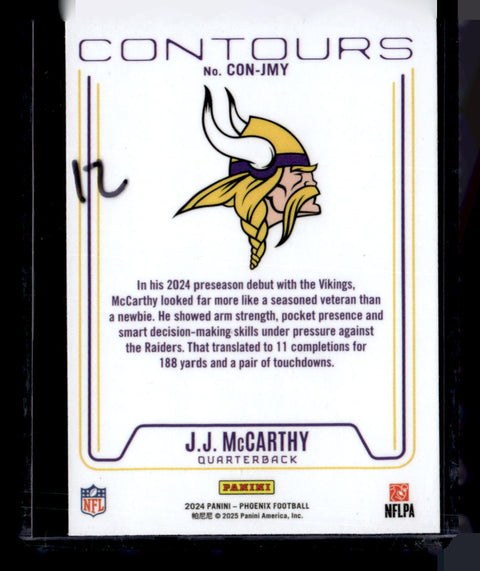 2024 Panini Phoenix #CON-JMY J.J McCarthy Contours
