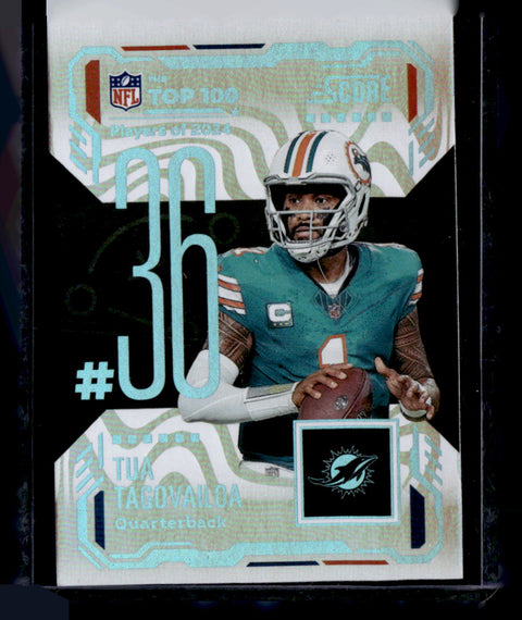 2025 Score #36 Tua Tagovailoa Topps 100 Players of 2024
