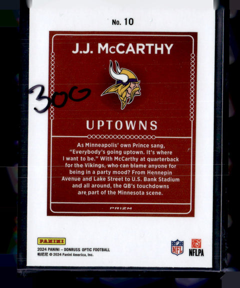 2024 Donruss Optic #10 J.J. McCarthy Uptowns