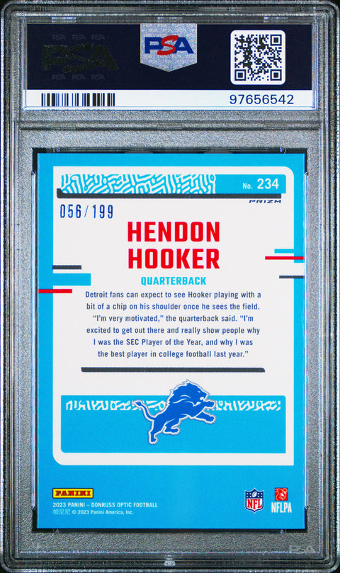 2023 Panini Donruss Optic #234 Hendon Hooker Blue PSA 10 97656542