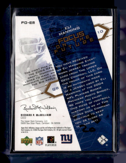 2004 Upper Deck Reflections #FD-EM Eli Manning Focus On The Future