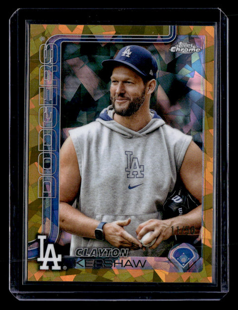 2025 Topps Chrome Sapphire #88 Clayton Kershaw Image Variation Gold #/50