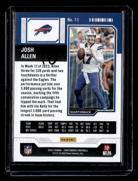 2023 Panini Contenders #11 Josh Allen Season Ticket Retail