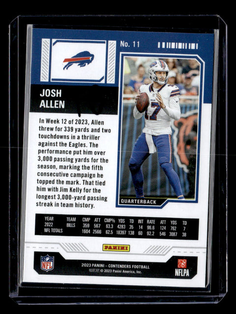 2023 Panini Contenders #11 Josh Allen Season Ticket Retail