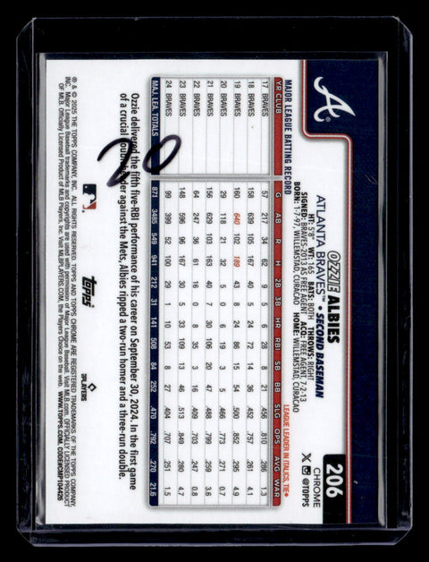 2025 Topps Chrome Sapphire #206 Ozzie Albies Gold Refractors #/50