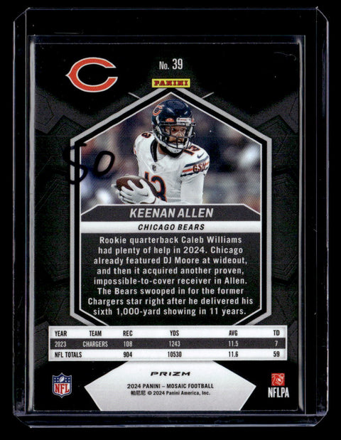2024 Panini Mosaic #39 Keenan Allen Peacock Mosaic
