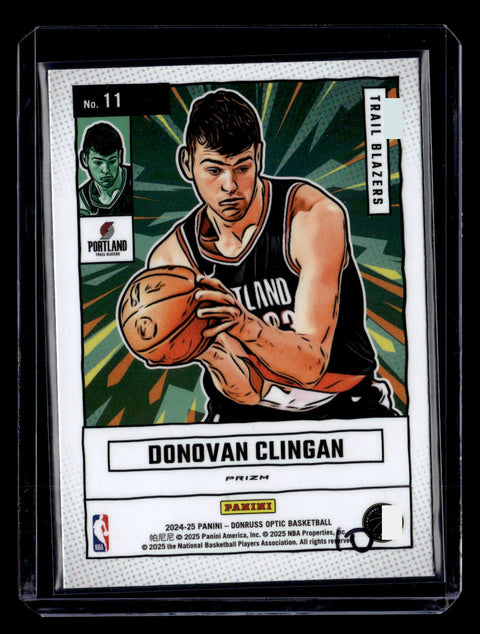 2024-25 Donruss Optic #11 Donovan Clingan Silver Net Marvels