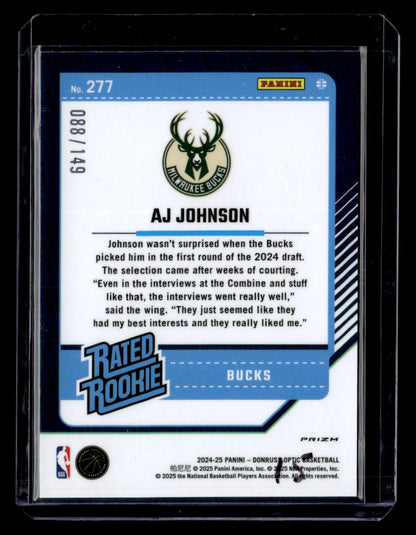 2024-25 Donruss Optic #277 AJ Johnson Green /149