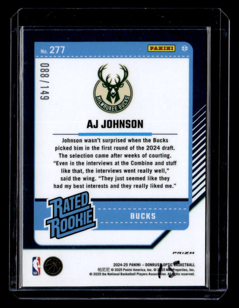 2024-25 Donruss Optic #277 AJ Johnson Green /149