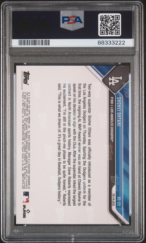 2023 Topps Now Offseason #OS23 Shohei Ohtani PSA 10 88333222